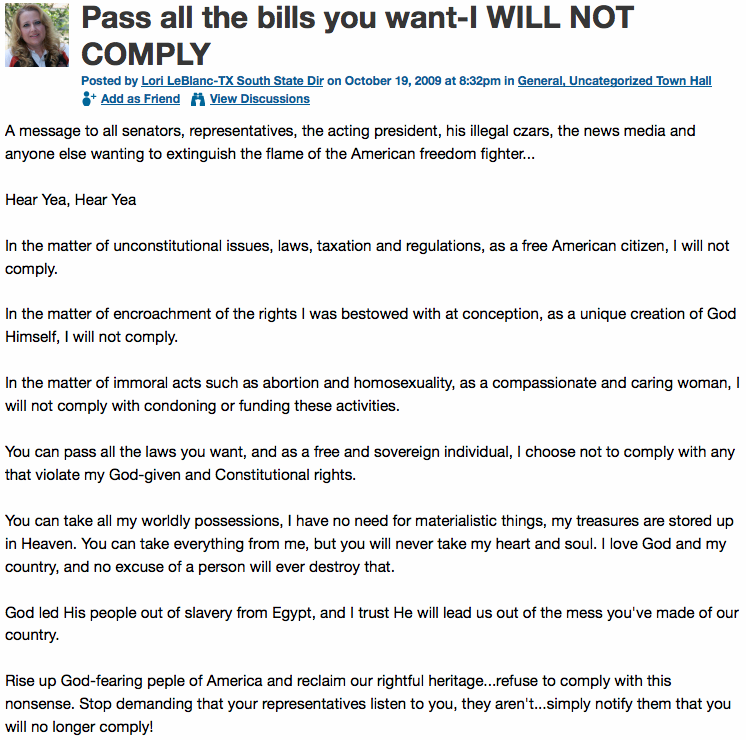 Will not comply